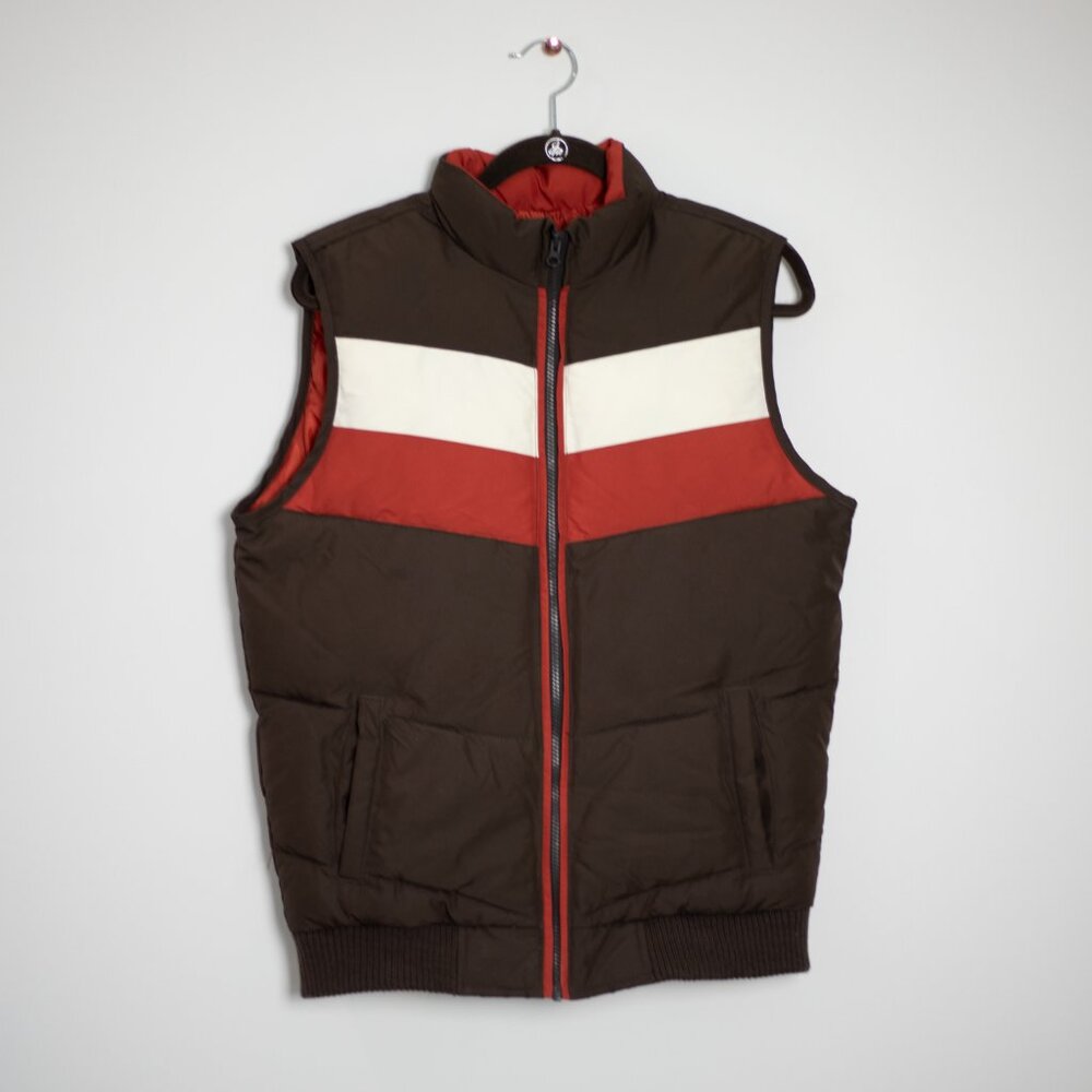 Retro Y2K Colorblock Puffer Vest Vintage Kids XL Old Navy